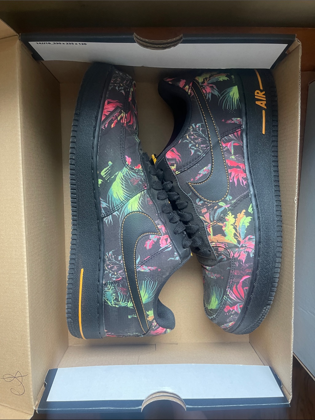 Nike Air Force 1 Low Black With Neon Floral Print